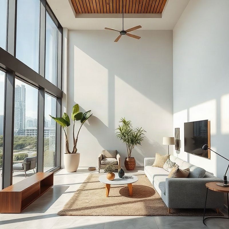 Corretora mostra a planta de um apartamento a compradores durante visita