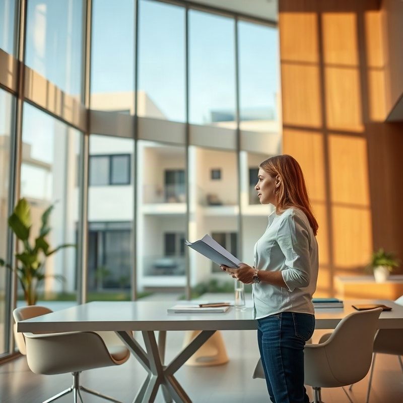 Client and consultant compare two residential floor plans in a meeting